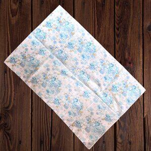 CANNON Royal Family Vintage Blue Daisy Floral Cotton Muslin Pillowcase No Iron